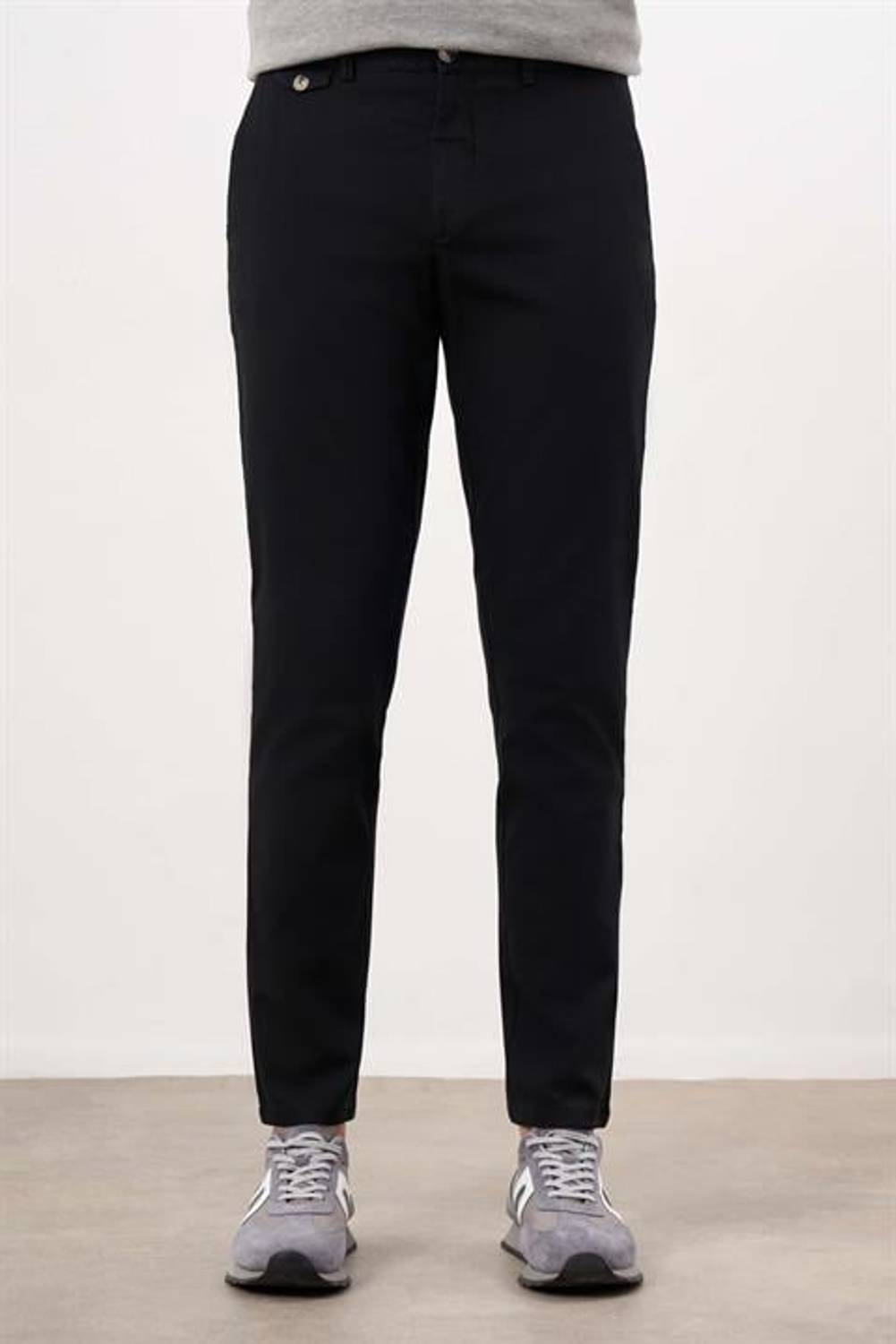 Morven Erkek Siyah Yazlık Pamuk Yan Cep Slim Fit Chino Pantolon