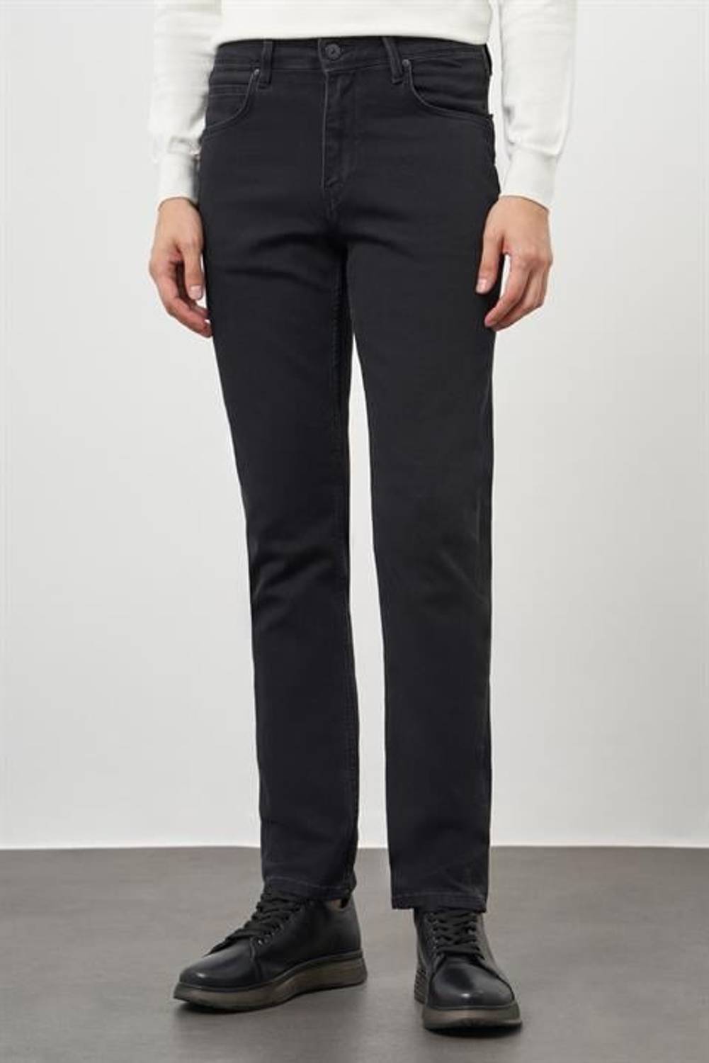 Morven Erkek Siyah Denim 5 Cep Dynamic Fit Jean Kot Pantolon