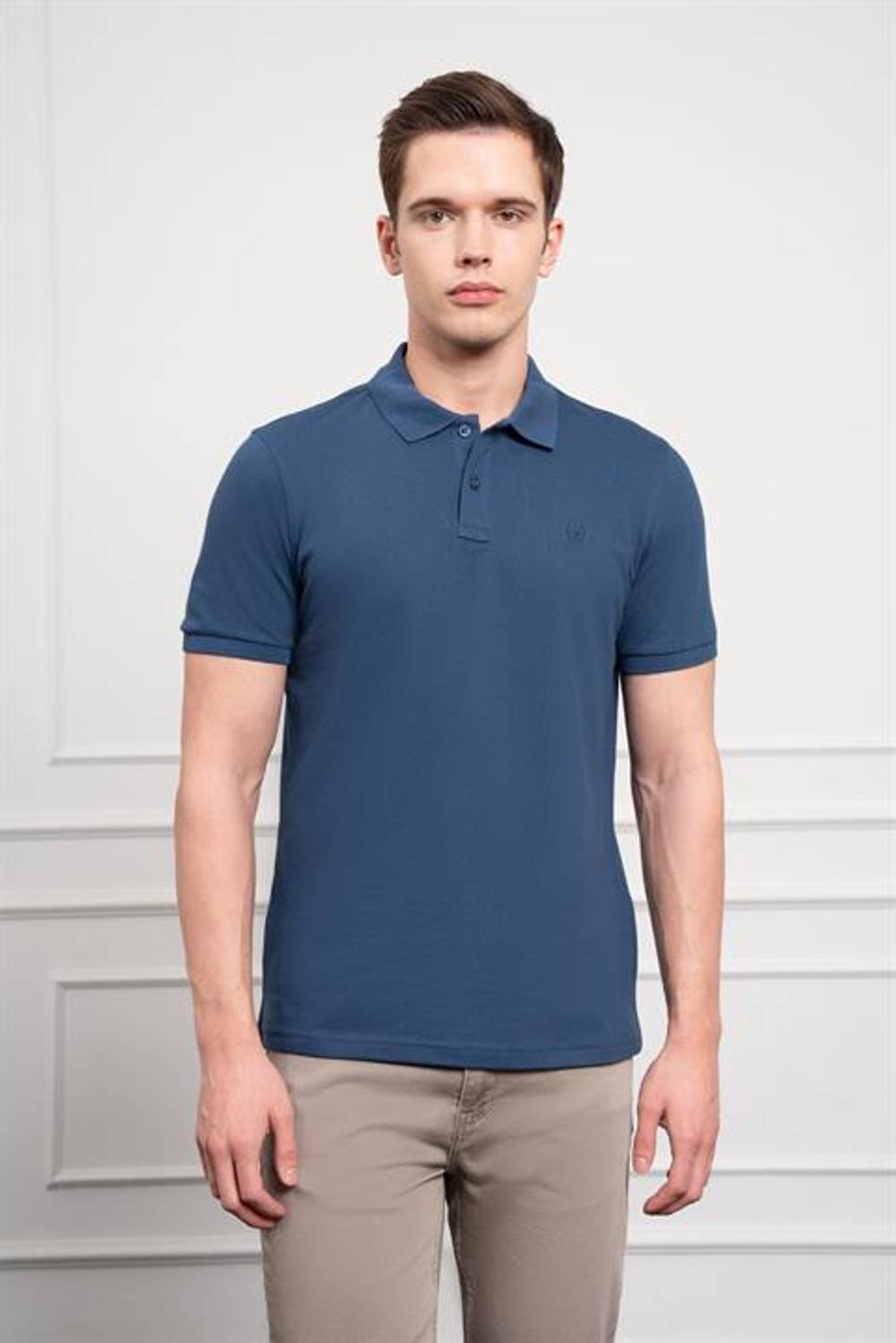 Morven Erkek Marine Basic Polo Yaka Dynamic Fit T-Shirt