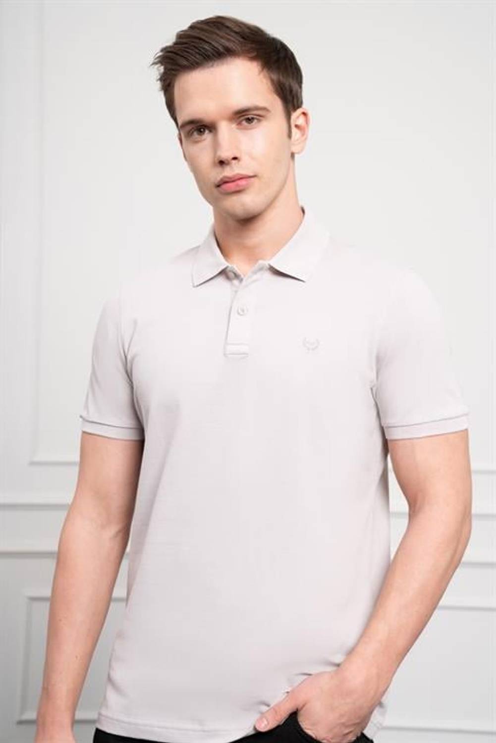 Morven Erkek Gri Basic Polo Yaka Dynamic Fit T-Shirt