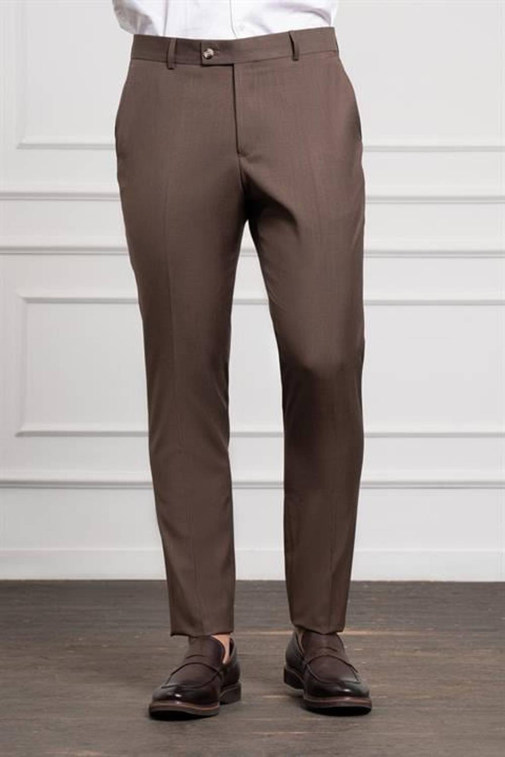 Morven Erkek KAHVE Basic Slim Fit Classic Pantolon