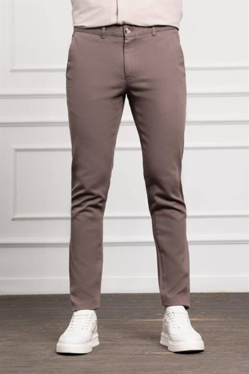 Morven Erkek KAHVE Slim Fit Dar Kesim Chino Pantolon