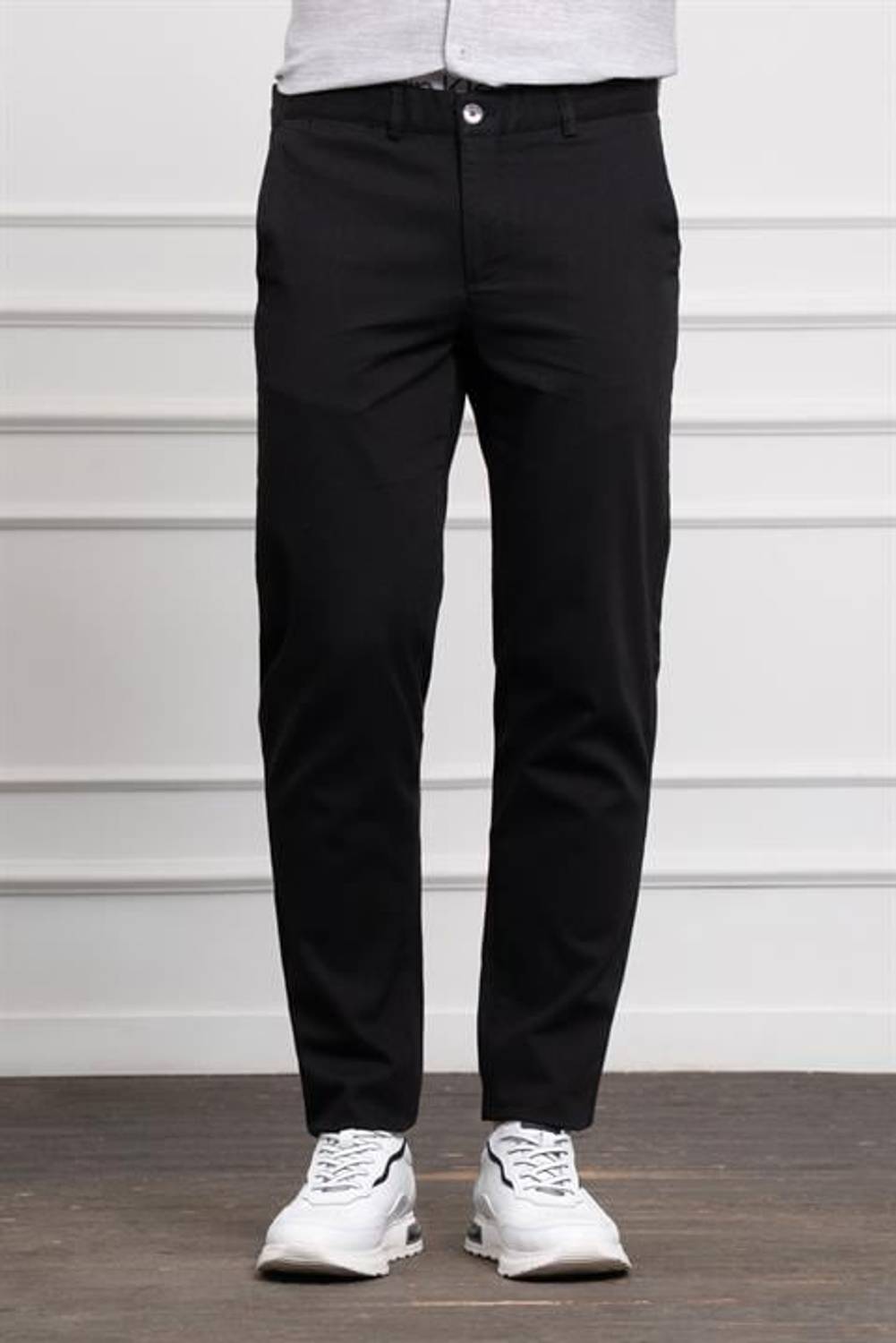 Morven Erkek Siyah Dynamic Fit Rahat Kesim Chino Pantolon