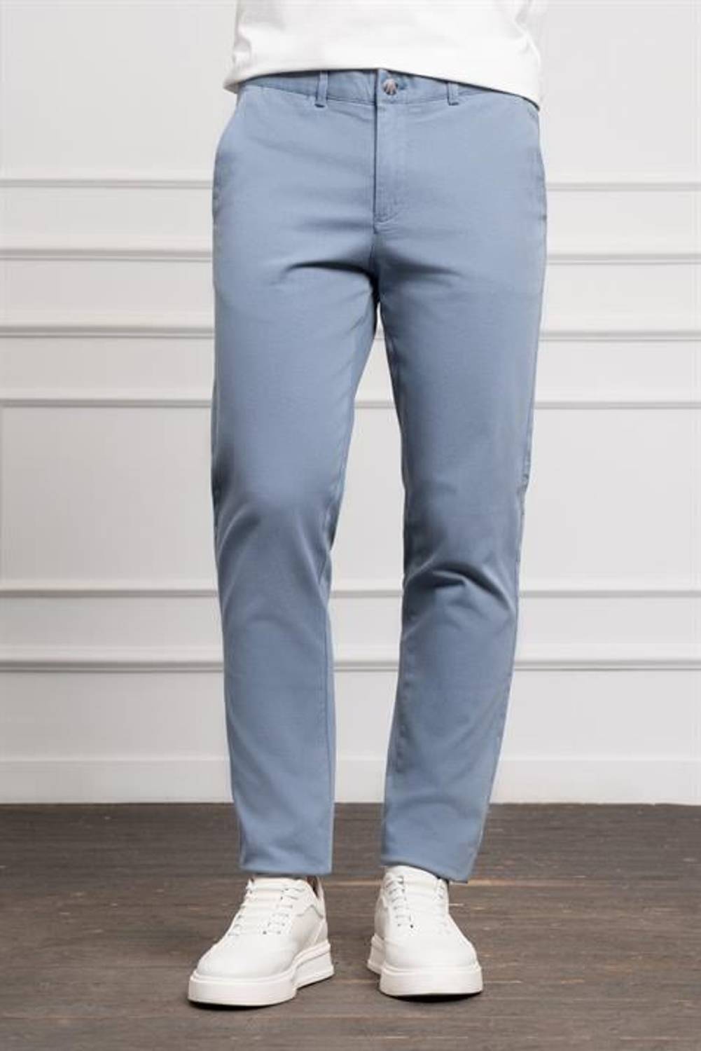 Morven Erkek Mavi Dynamic Fit Rahat Kesim Chino Pantolon