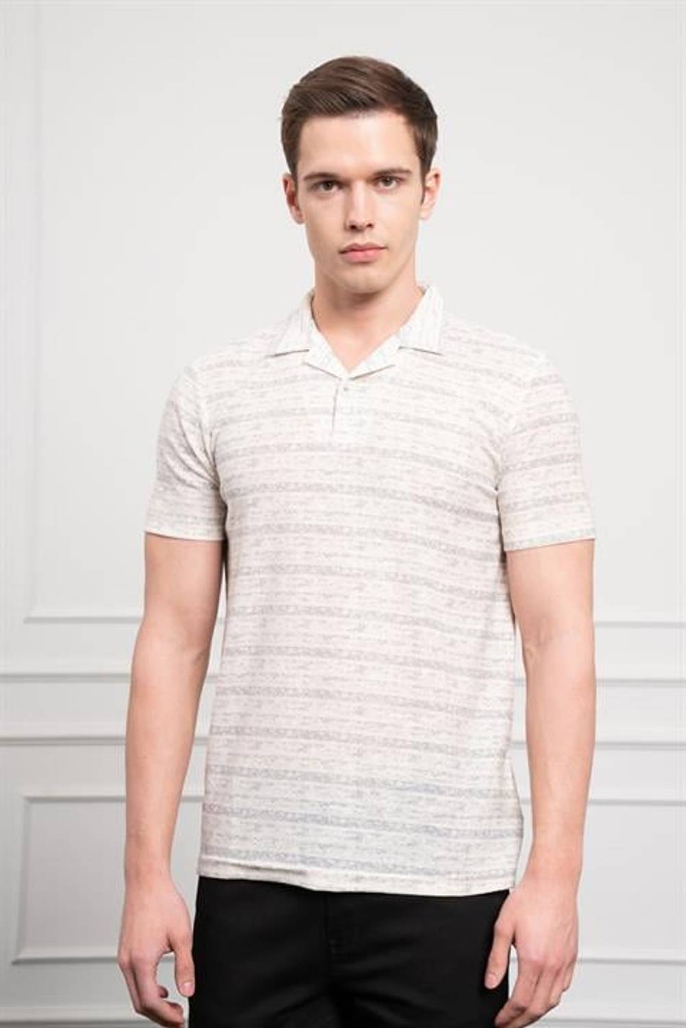 Morven Erkek Gri Trend Dynamic Fit Rahat Kesim Polo Yaka T-Shirt
