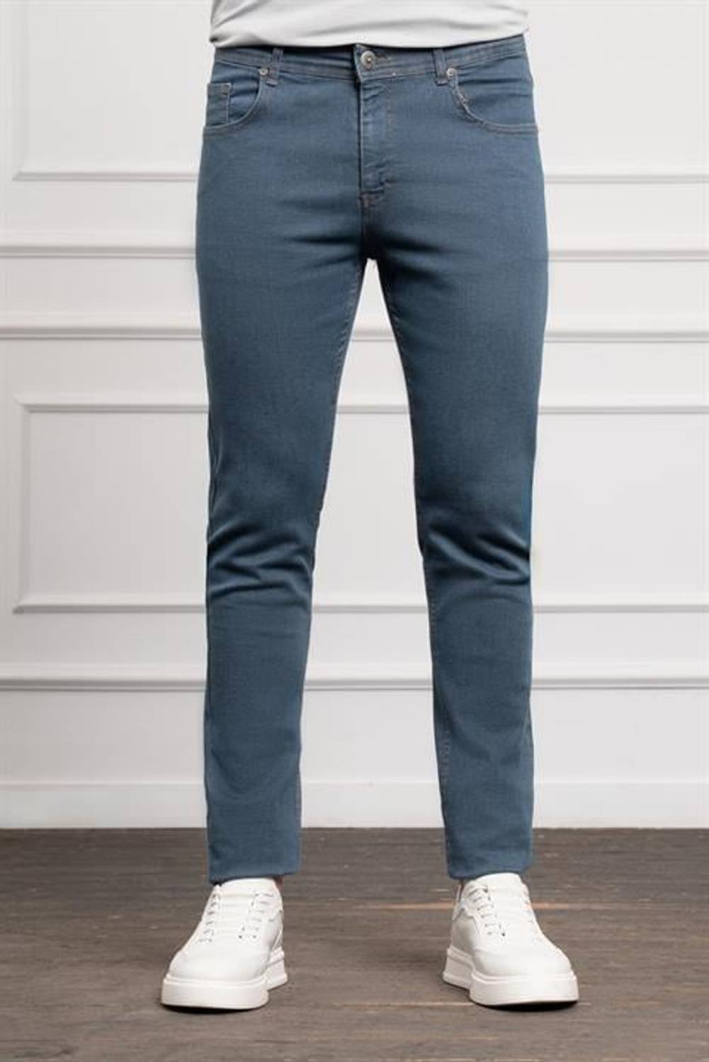 Morven Erkek Marine Jean Slim Fit Dar Kesim Pantolon