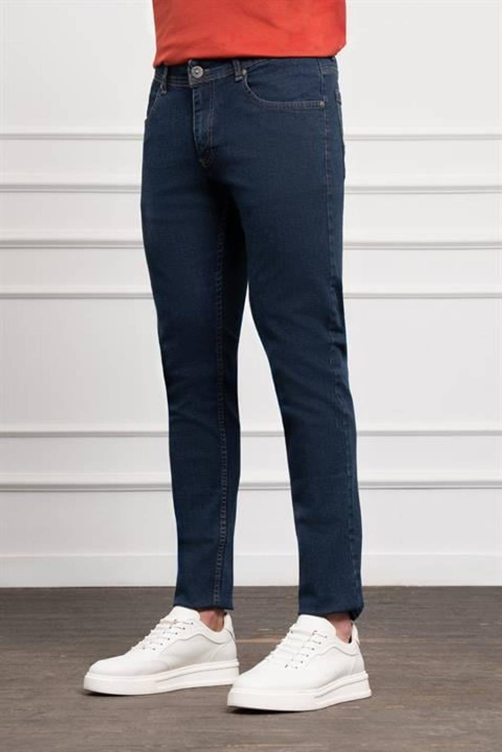 Morven Erkek Lacivert Jean Slim Fit Dar Kesim Pantolon