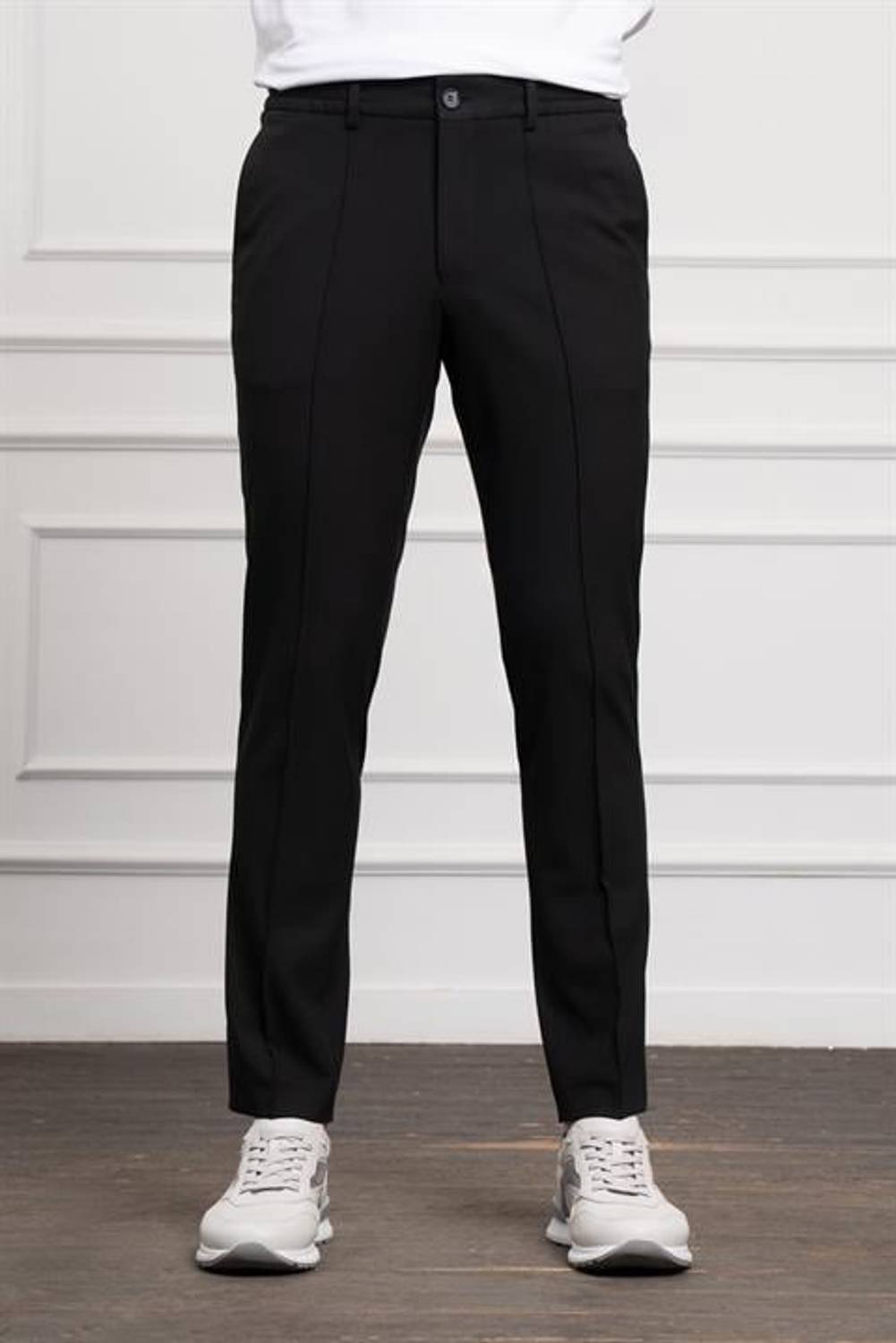 Morven Erkek Siyah Slim Fit Dar Kesim Lastikli Pantolon