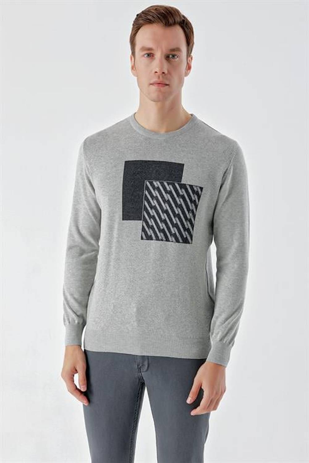 Morven Erkek Grimel Trend Roma Bisiklet Yaka Dynamic Fit Rahat Kesim Triko