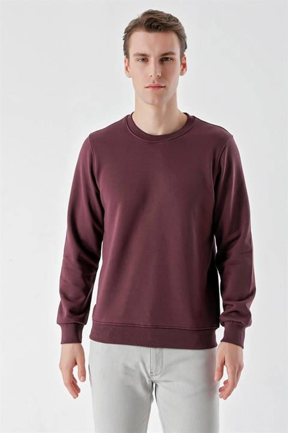 Morven Erkek Mürdüm Basic Bisiklet Yaka Sweat-Shirt
