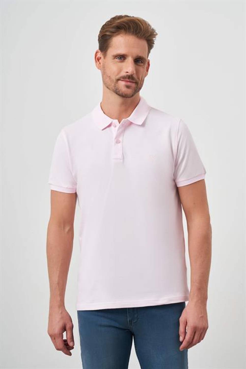 Morven Erkek Pembe Basic Polo Yaka Dynamic Fit T-Shirt