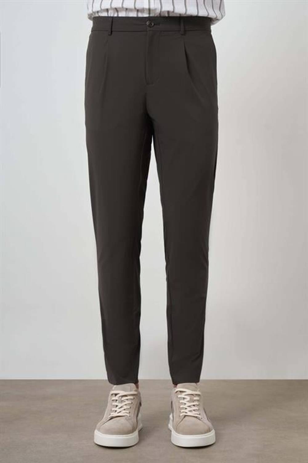 Morven Erkek Haki Trend Slim Fit Tam Lastik Pantolon