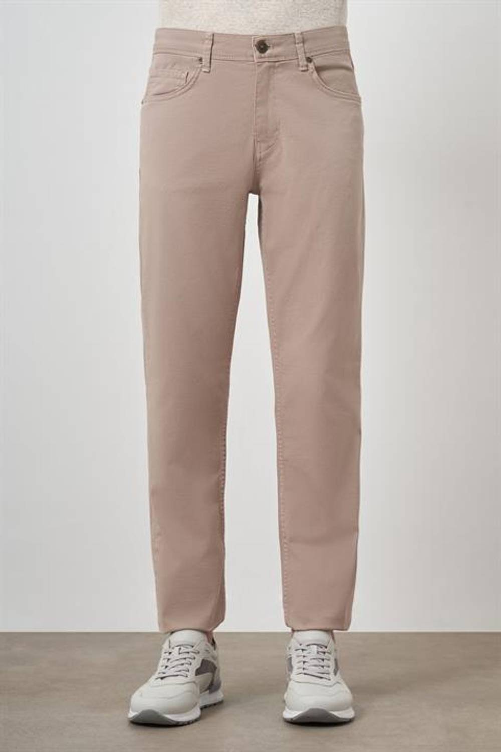 Morven Erkek Bej Pamuk 5 Cep Dynamic Fit Jean Kot Pantolon