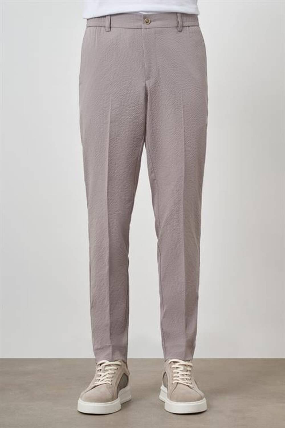 Morven Erkek Bej Polyester Lastikli Trend Slim Fit Pantolon