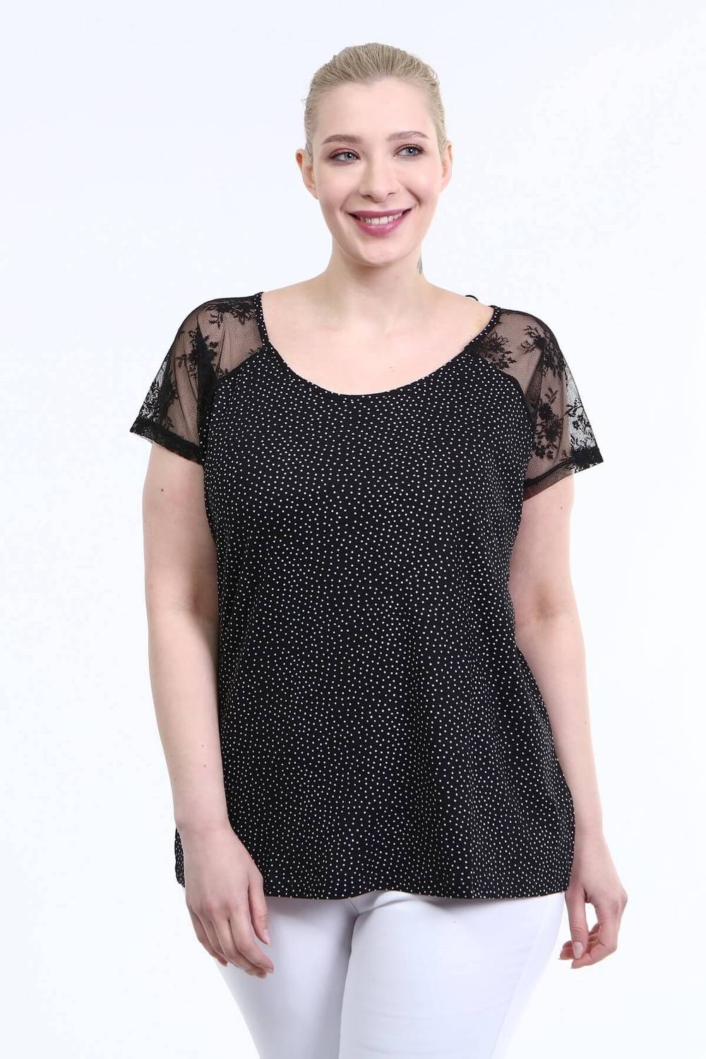 Dantelli Kısa Kol Tişört