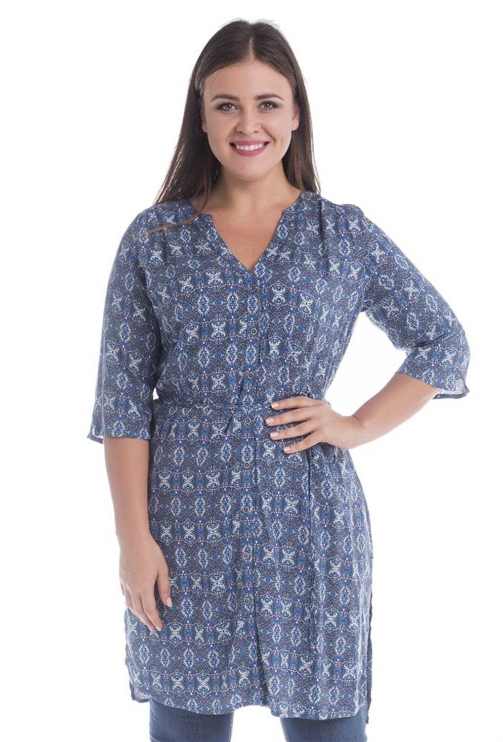 تونك بأزرار وحزام على الخصر