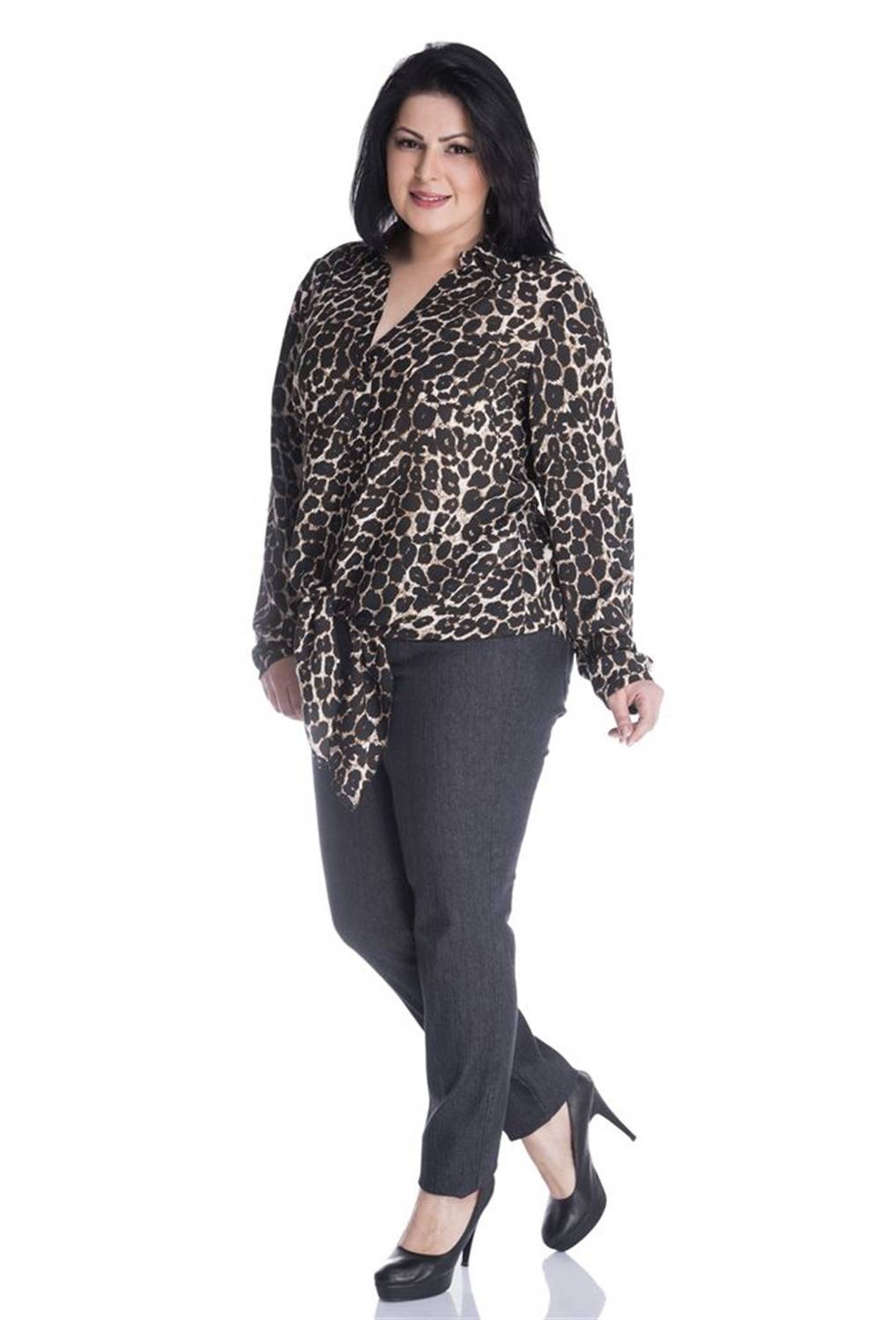 Elastic Waist Denim Pants