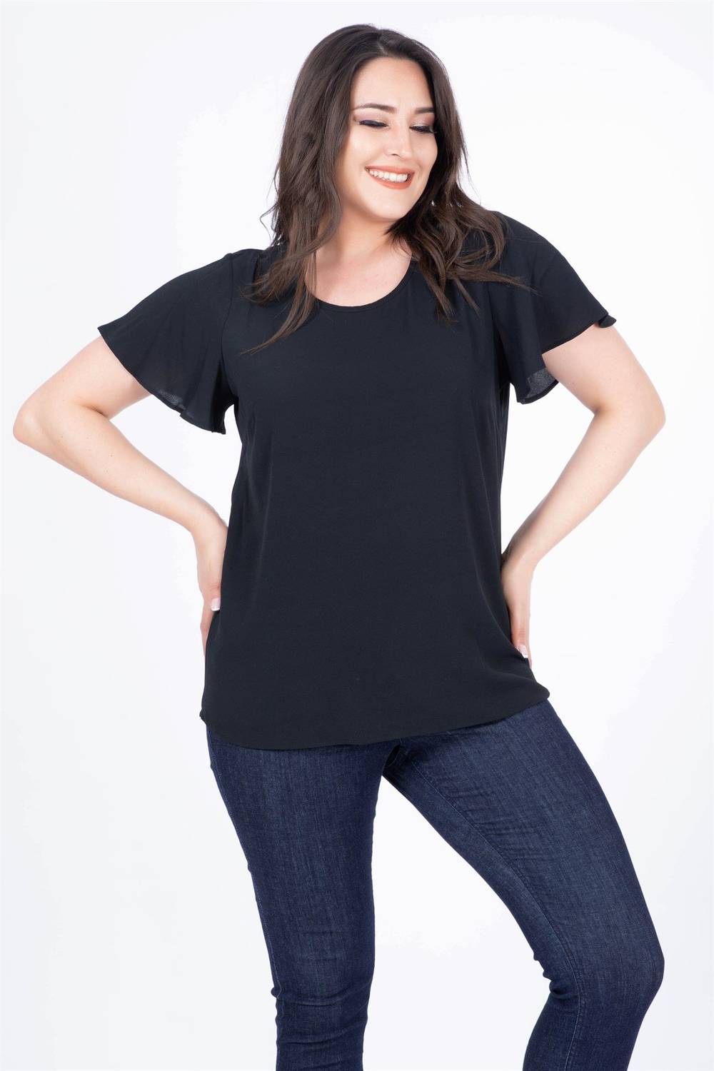 Ruffle Short Sleeve Blouse