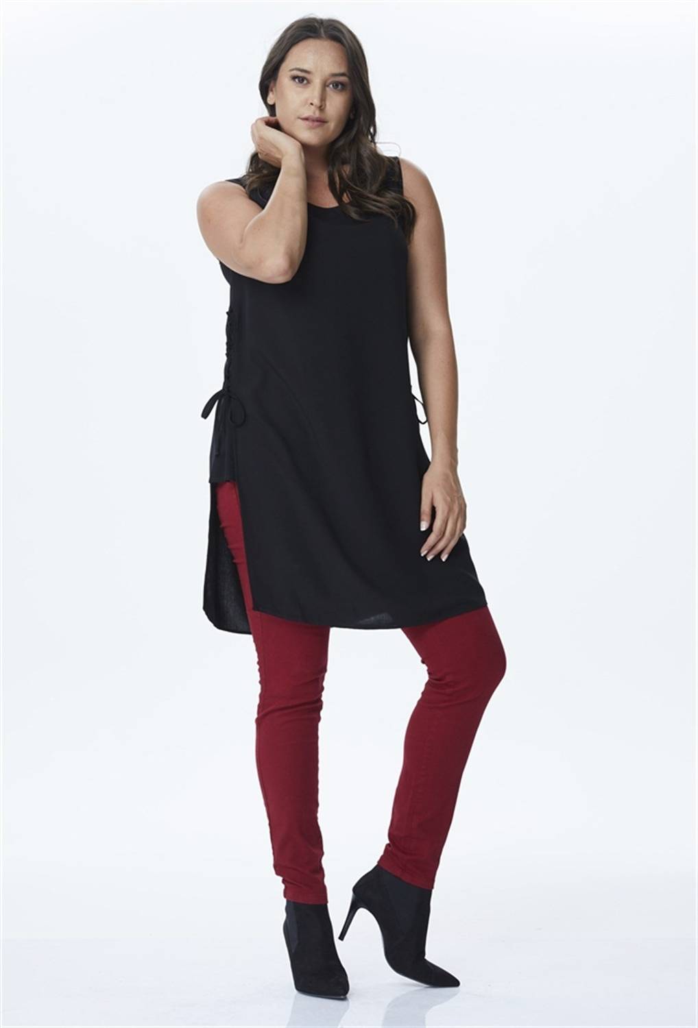 Tie Detailed Slit Tunic