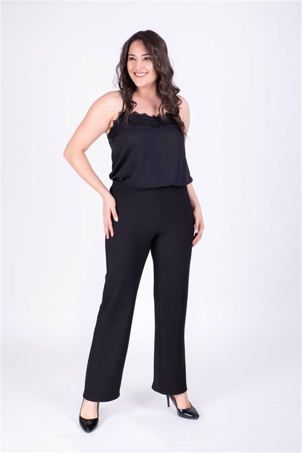 Elastic Waist Tube Trousers