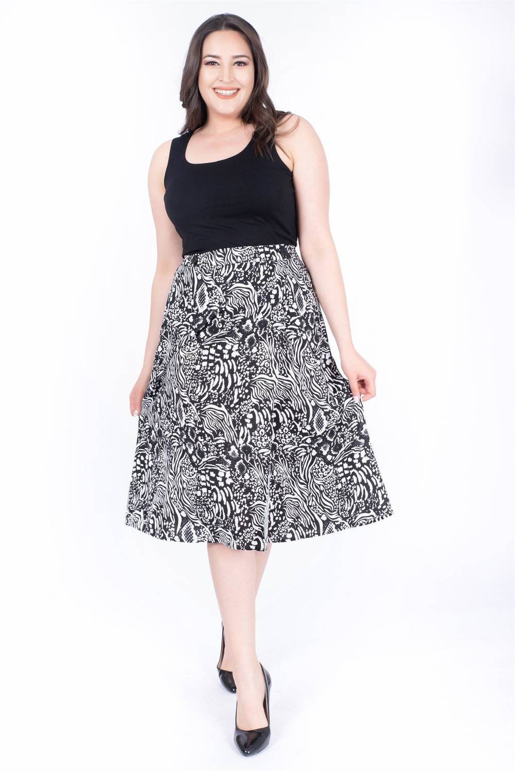 Анвелоп спідниця великого розміру з високою талією, 100% віскоза, легка, різнобарвна, комфортна та стильна