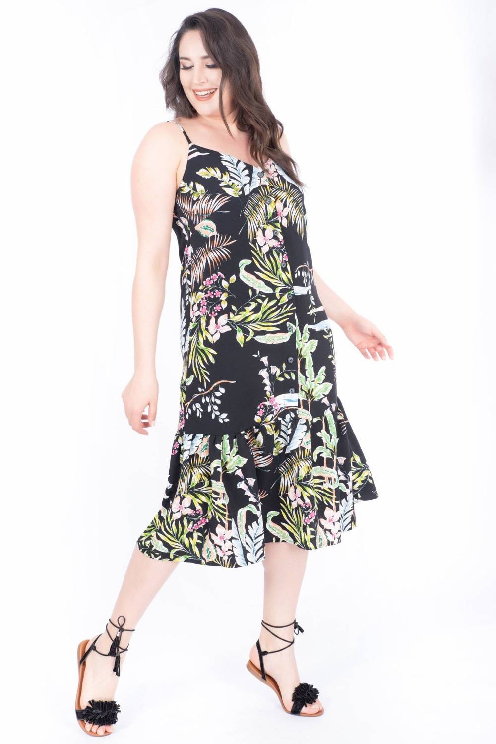 Rope Strap Flounce Dress