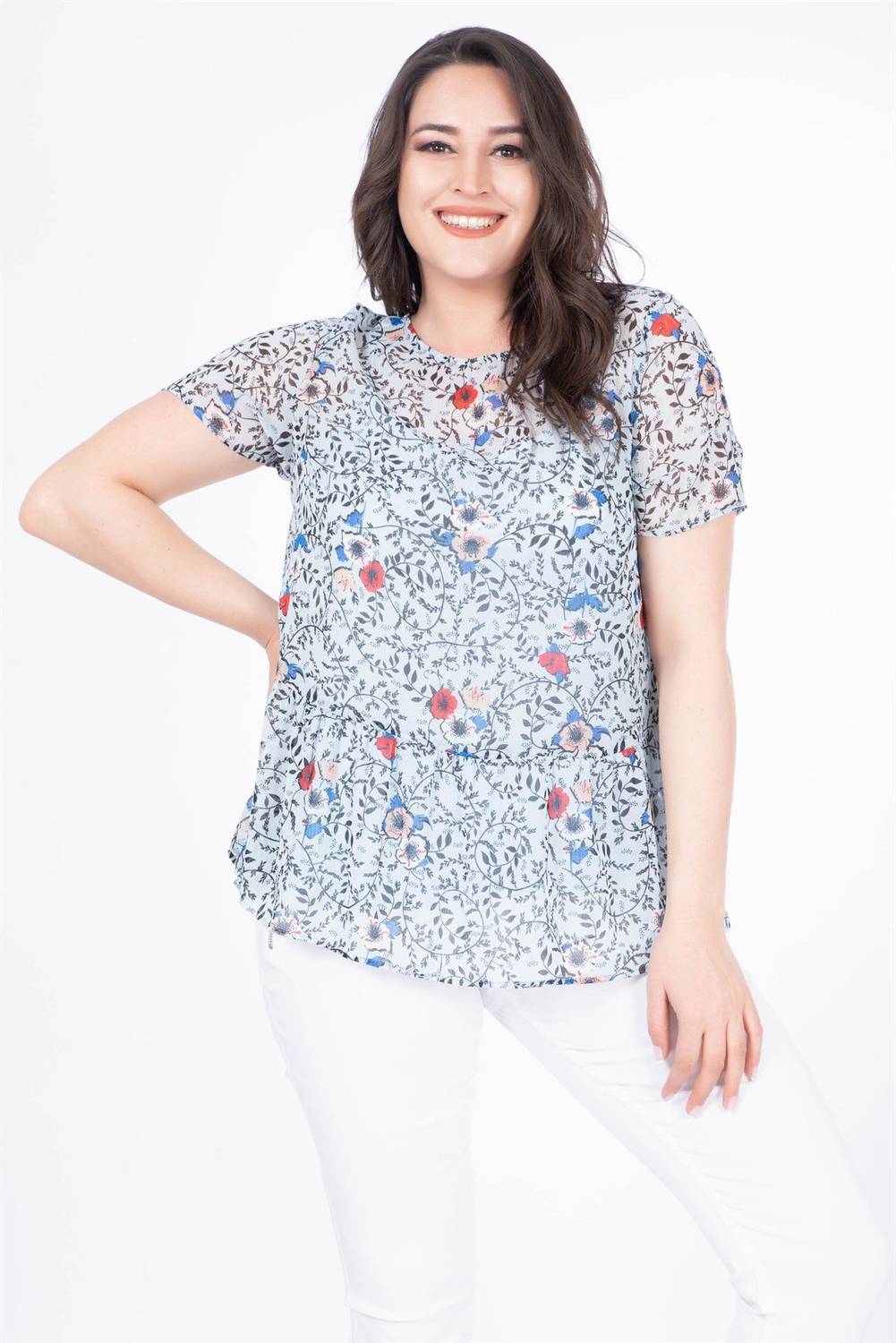 بلوزة شيفون مبطن