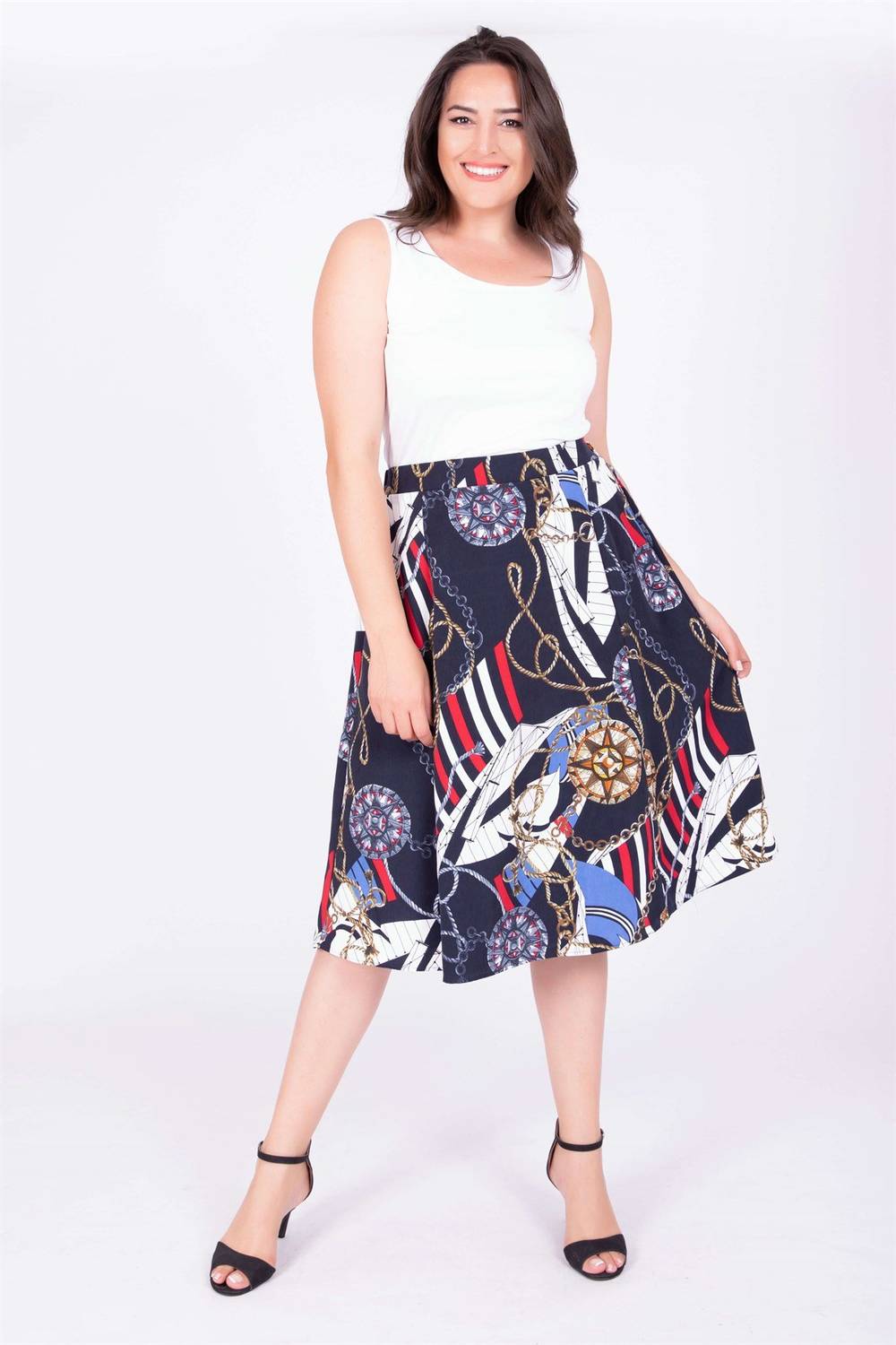 Arka Bel Lastikli Çan Etek