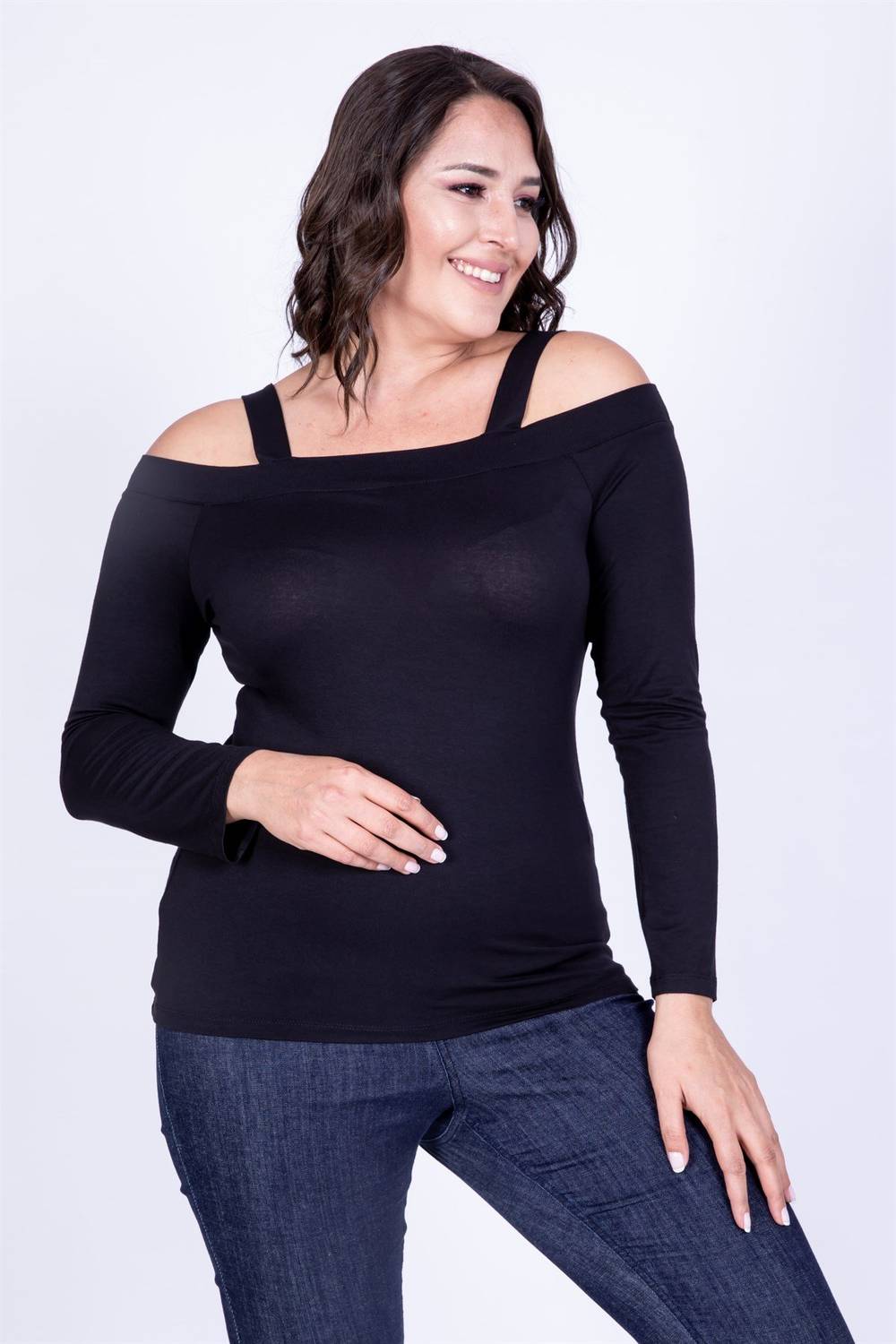 Strapless Carmen Collar T-Shirt