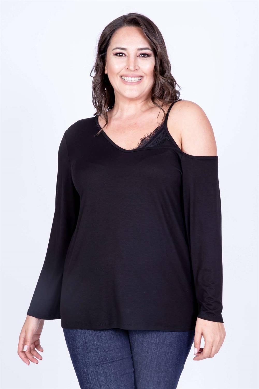 Dantel Detaylı Tek Omuz Bluz 