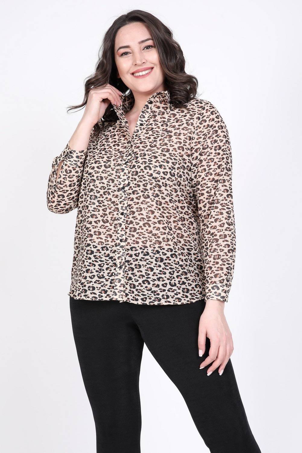 قميص شيفون ورقى