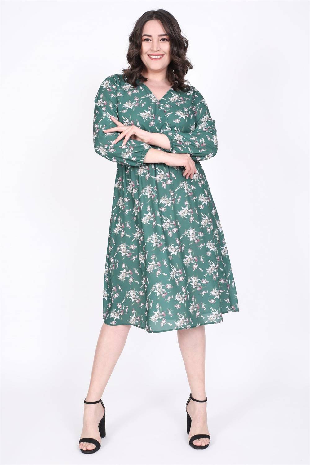 Elastic Waist Wrapped Dress