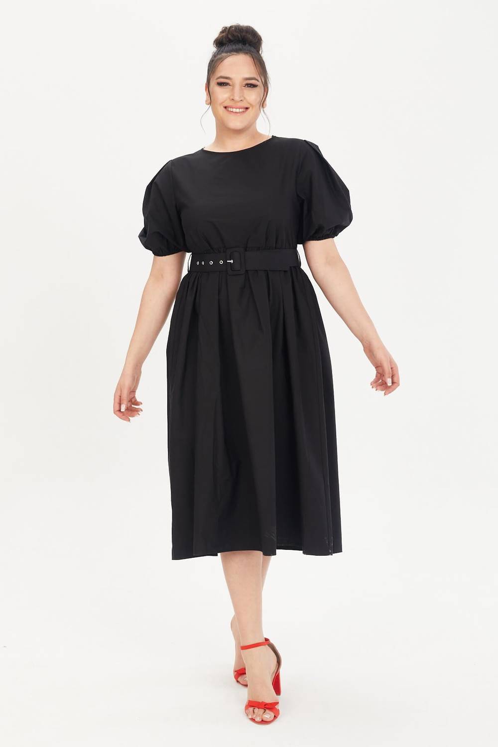 Belted Poplin Dress