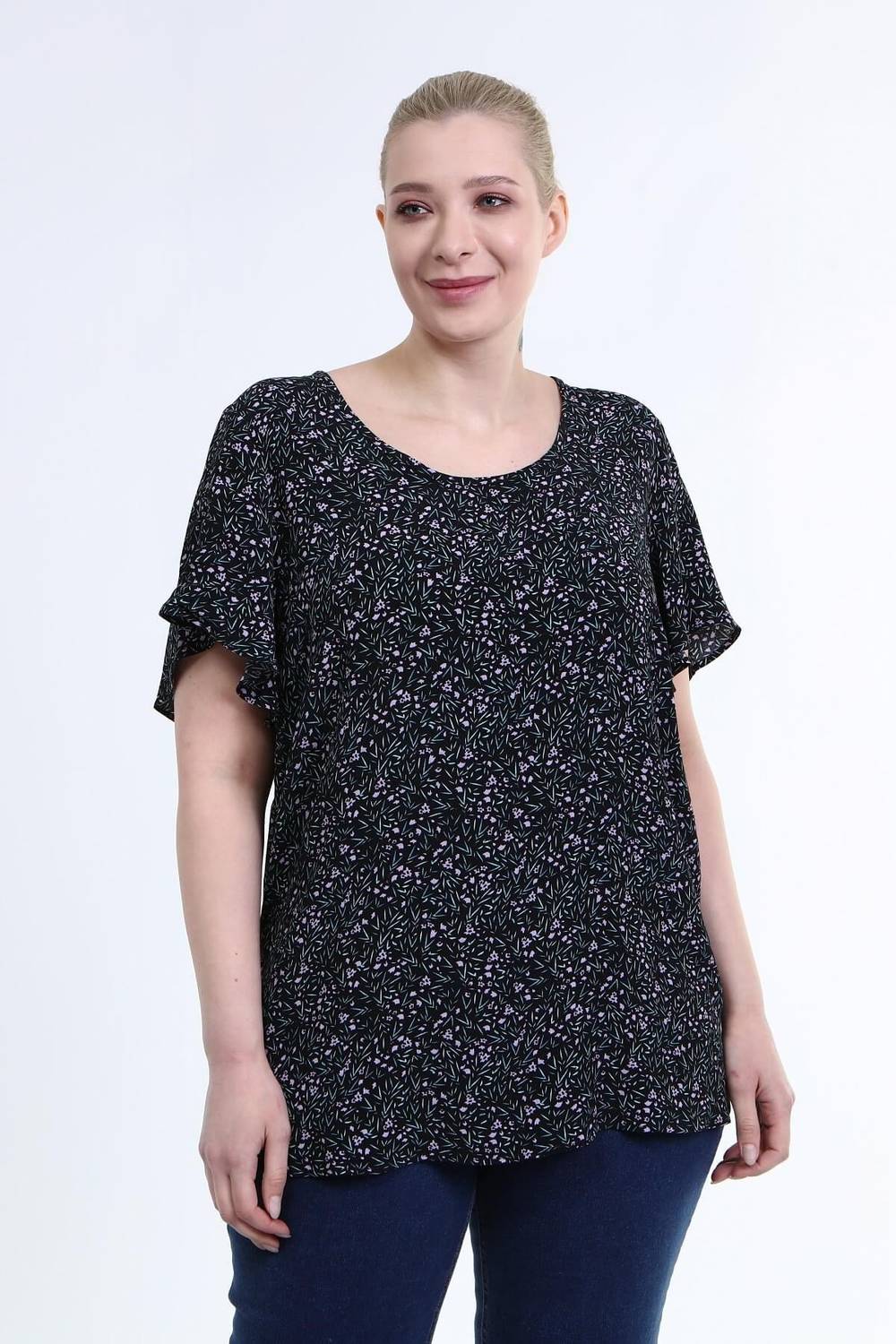 Ruffle Short Sleeve Blouse