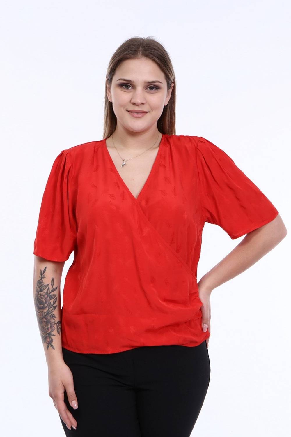 Vatkalı Pile Detay Tire Blouse