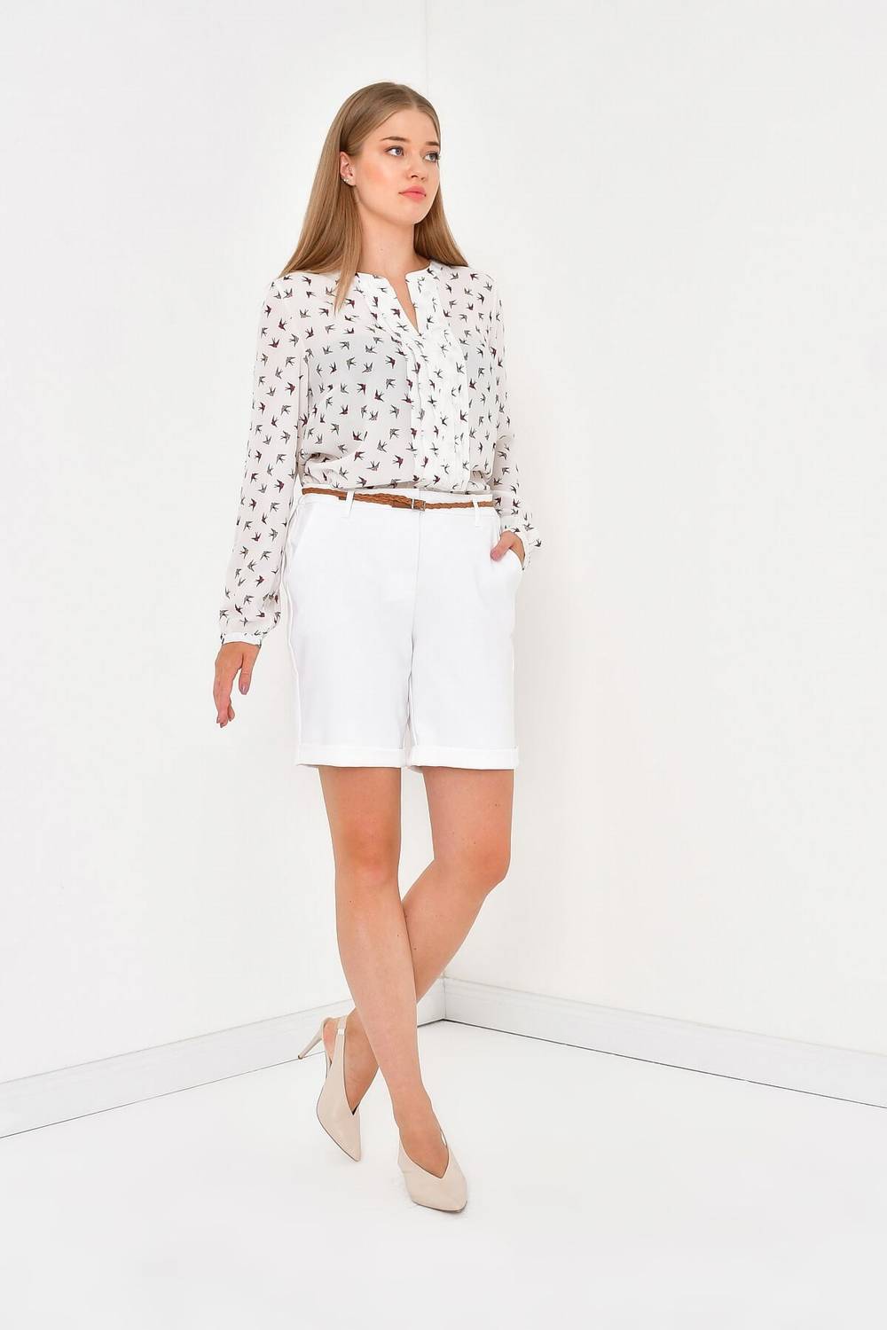 Belt Shorts with Folded Legs