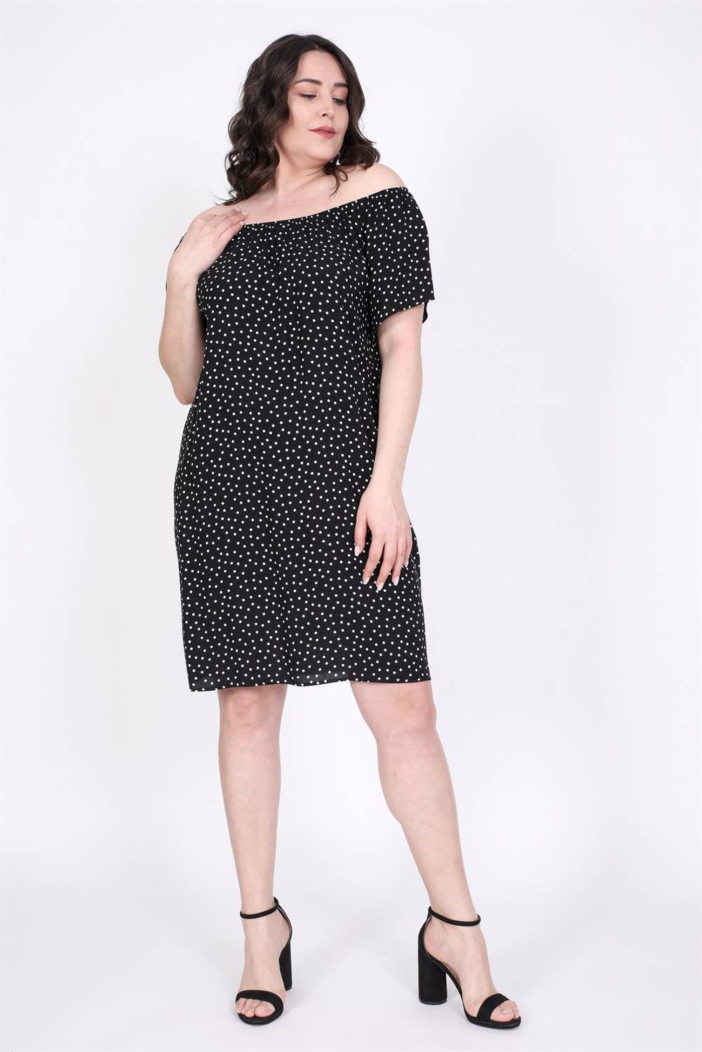 Off Shoulder Ruffle Detailed Dress