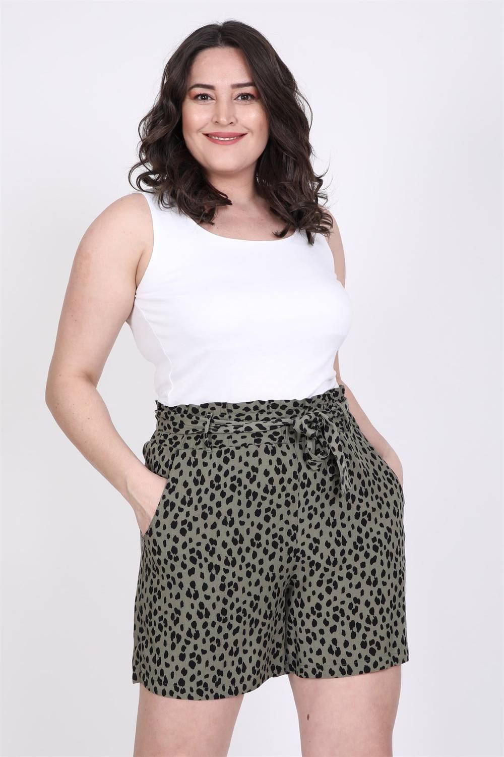 Elastic Waist and Belted Shorts