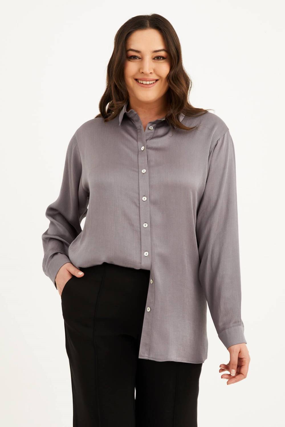 Satin Long Sleeve Shirt