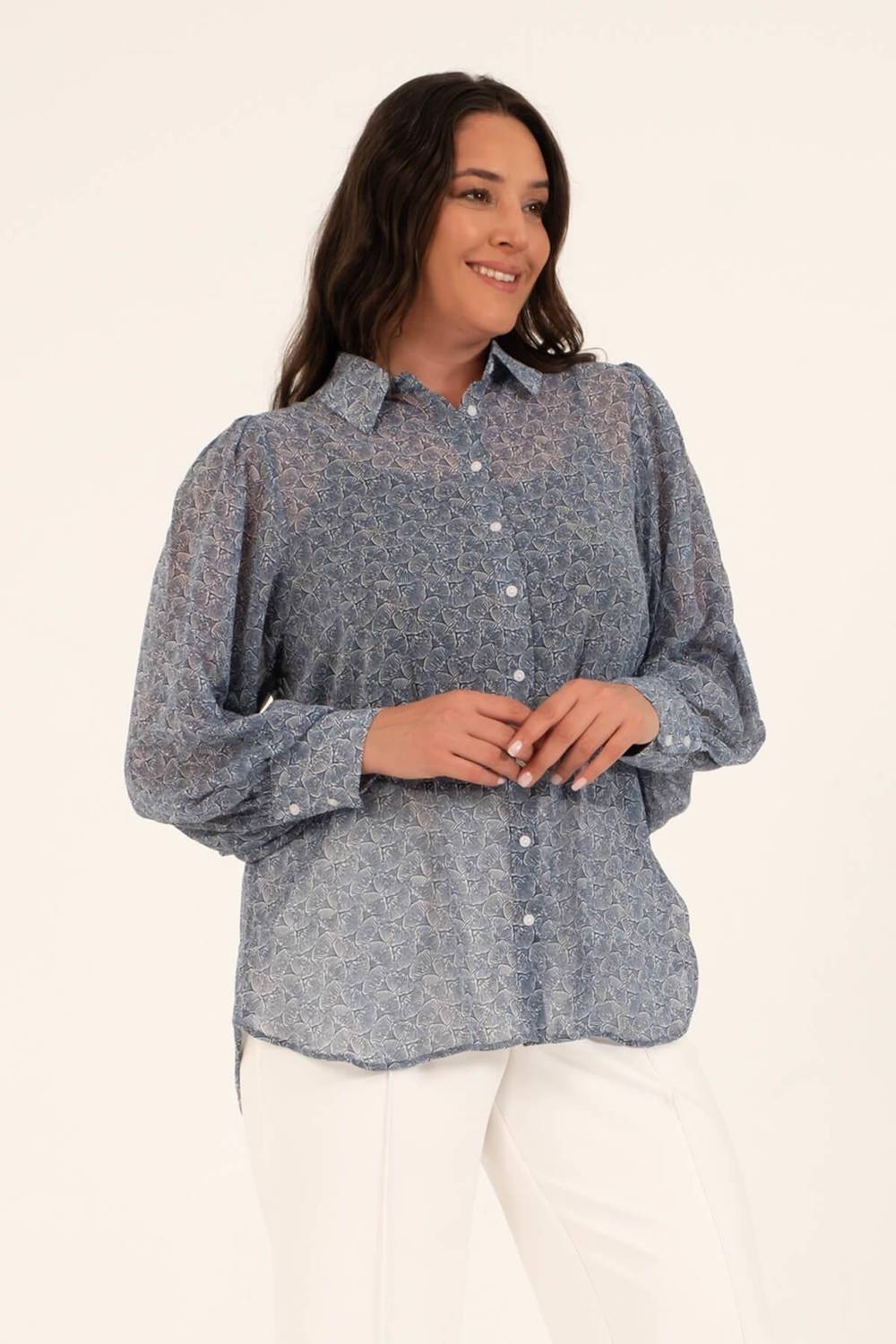 قميص شيفون فلوي