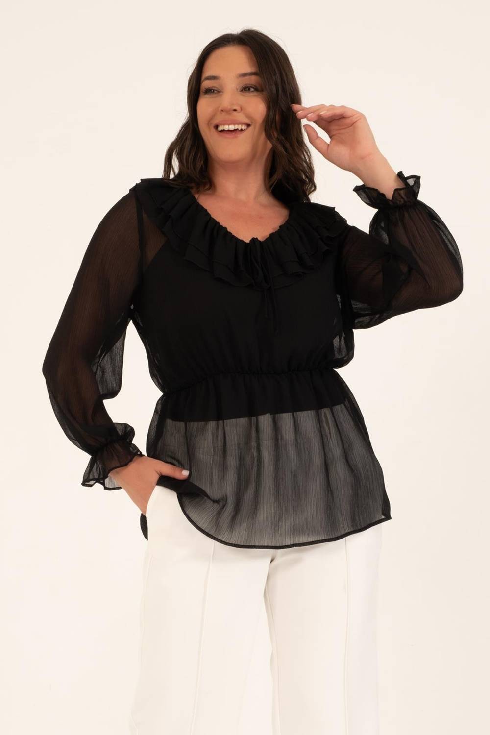 انتفض بلوزة الشيفون رومانسية