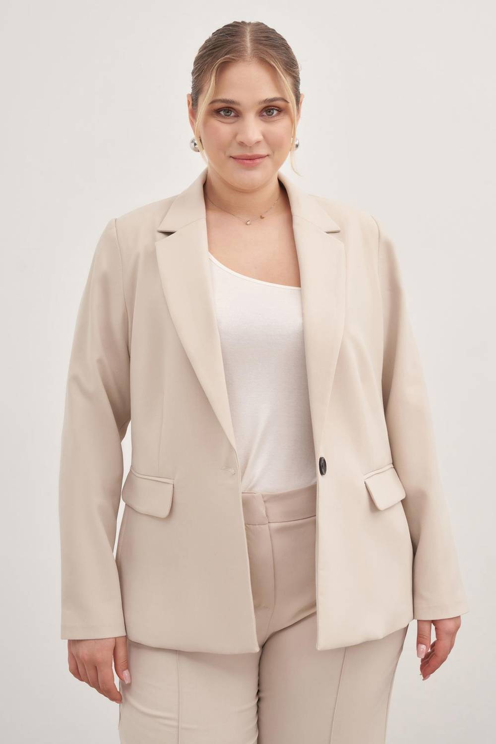 Astarlı Tek Düğmeli Blazer