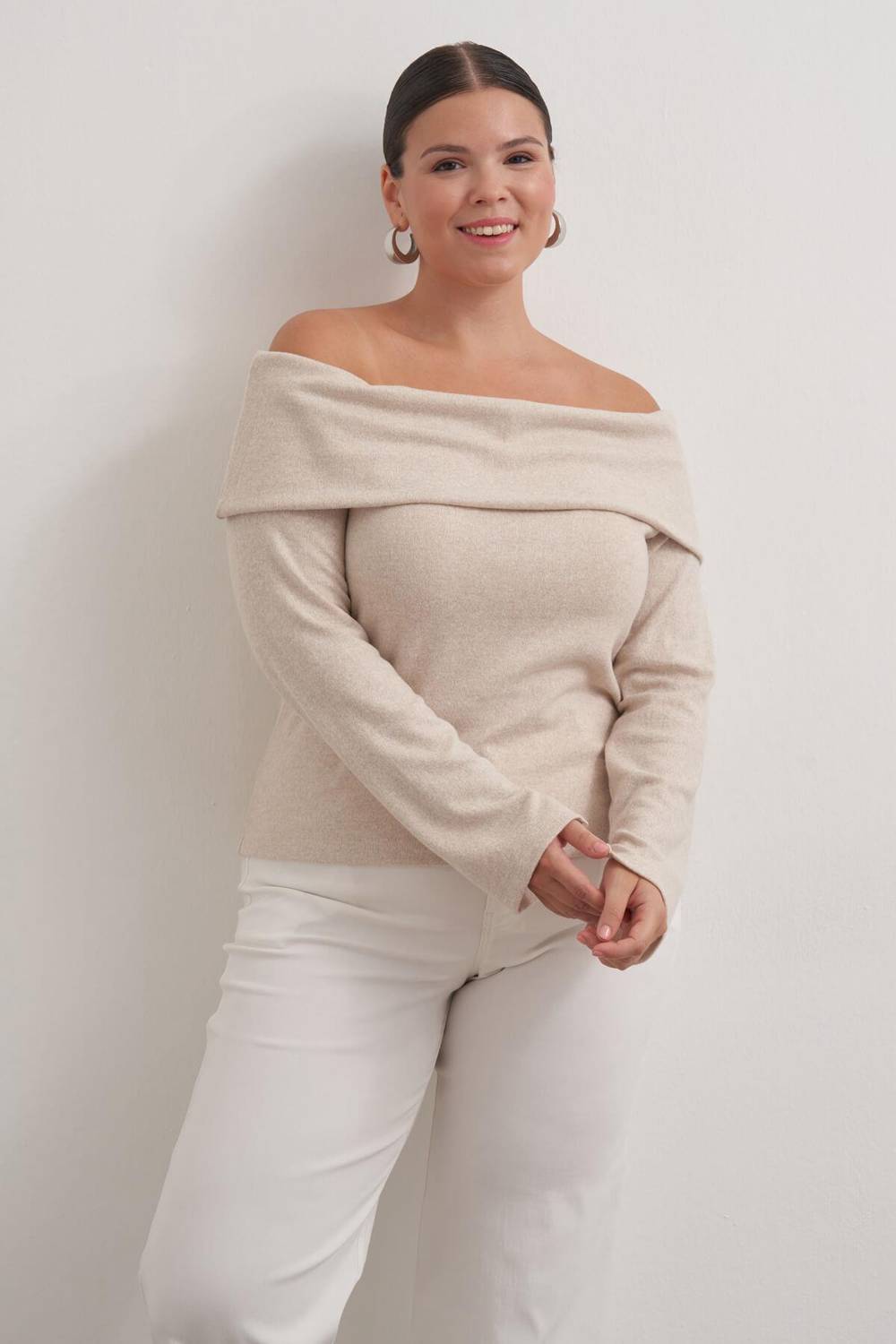 Açık Omuzlu Triko Bluz