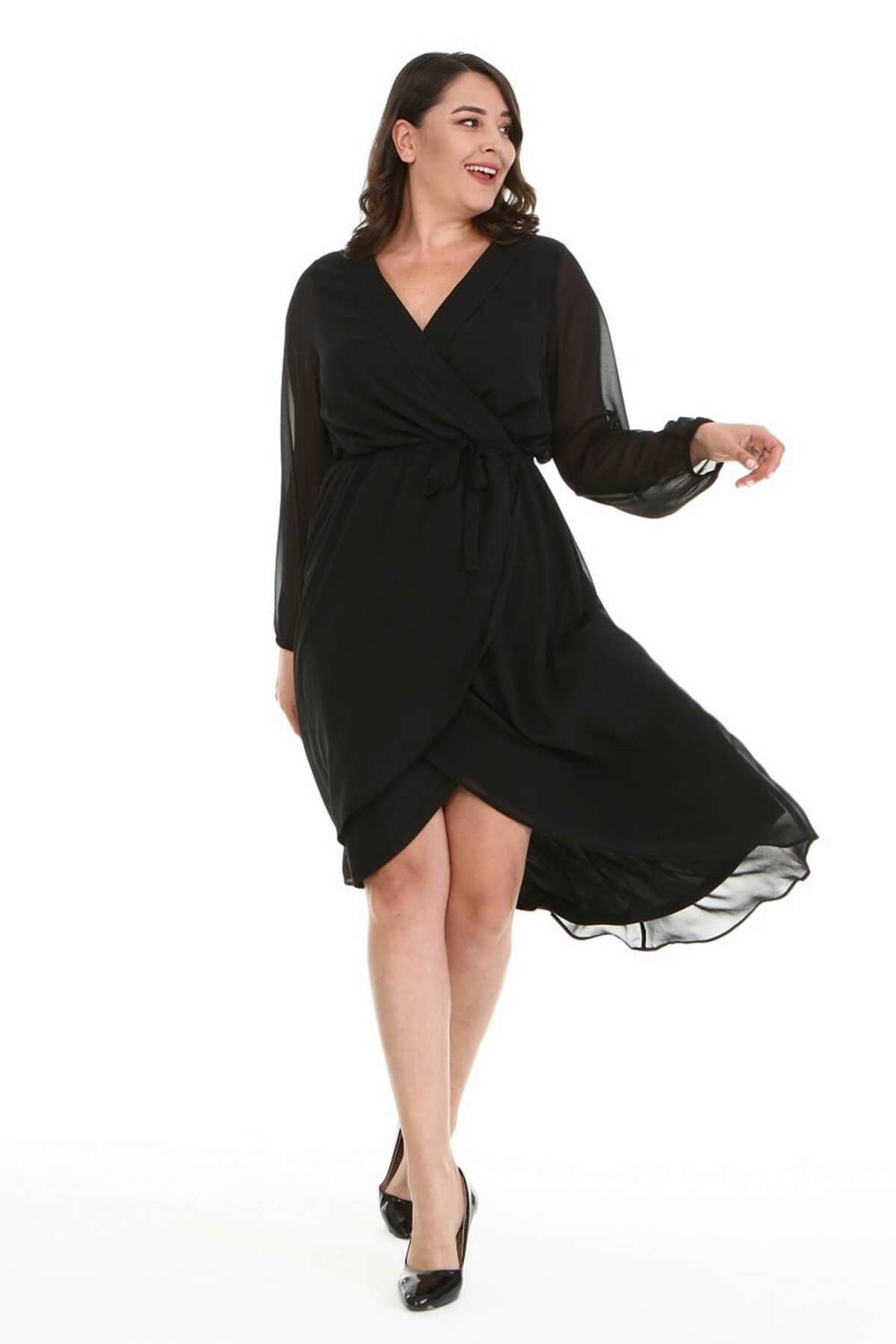 Astarlı Şifon Anvelop Elbise 