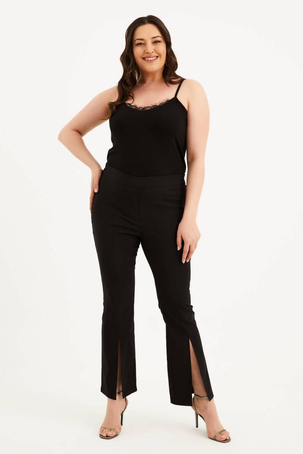 Beli Lastikli Önü Yırtmaçlı Pantolon