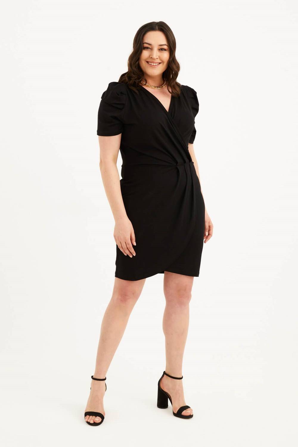 فستان بكشكشة ملفوف من القطن الممشط