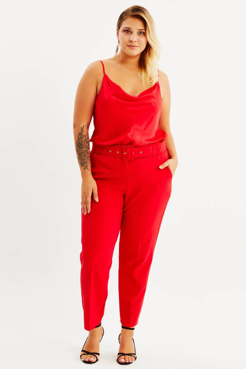 Pocket Detailed Belt Classic Trousers