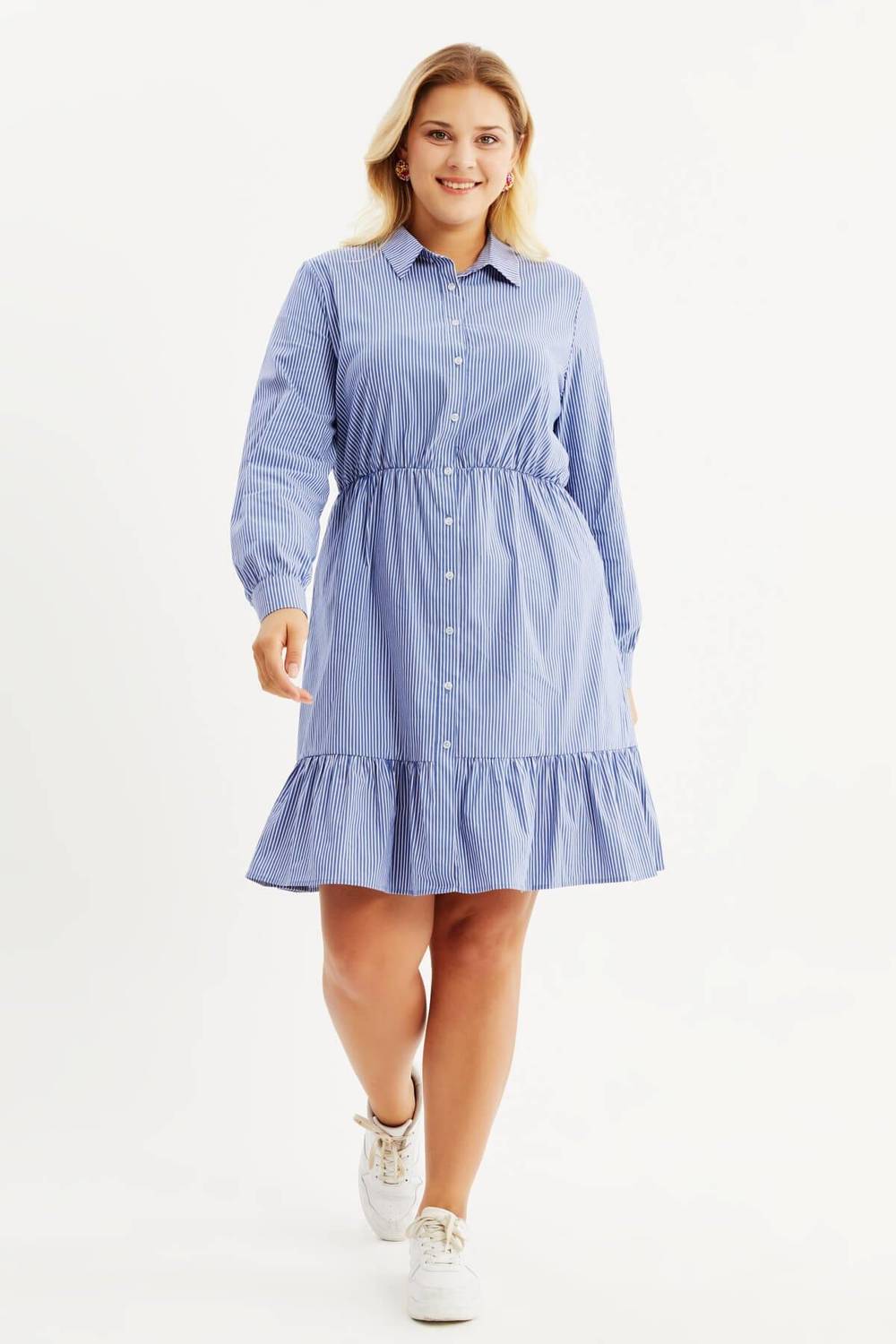 Fırfırlı Gömlek Elbise