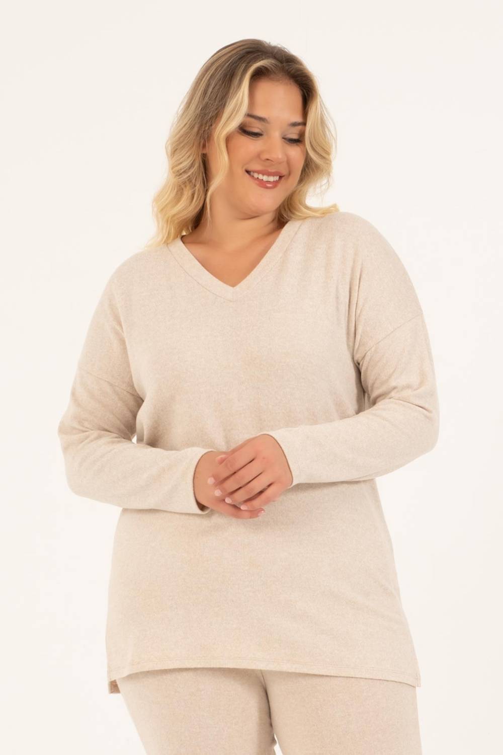 Basic V Yaka Triko Kazak