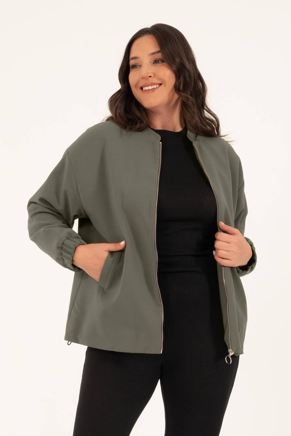 Pocket Detailed, Lined, Stopper Bomber Jacket